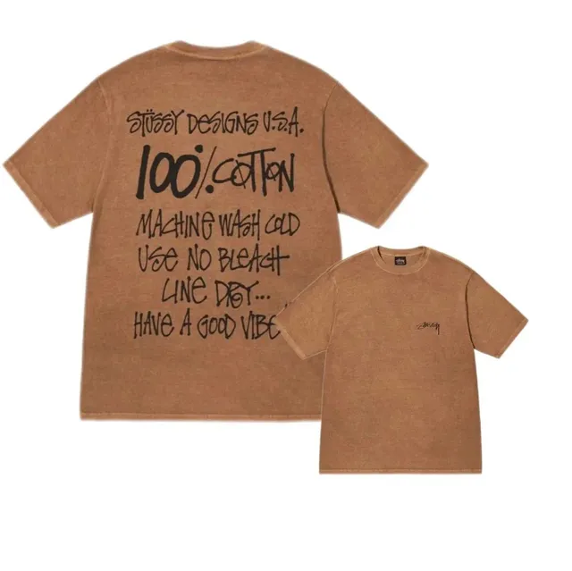 Stüssy Cotton Tee Washed Beige