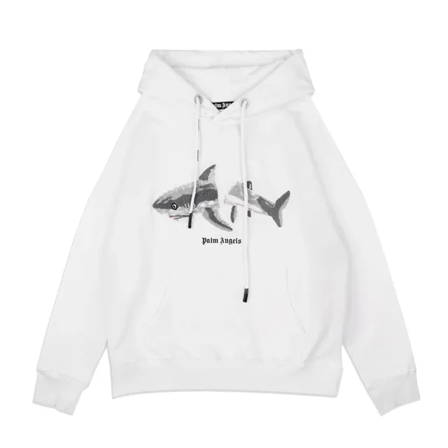 Palm Angels Shark Hoodie Shark Embroidery