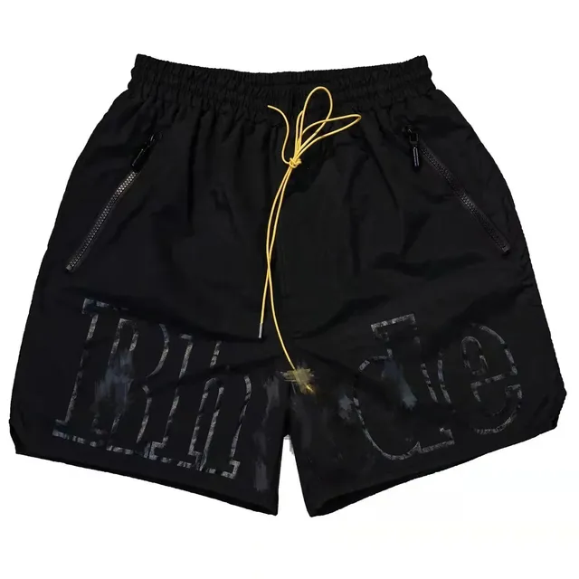 Rhude Logo Shorts Distressed Print