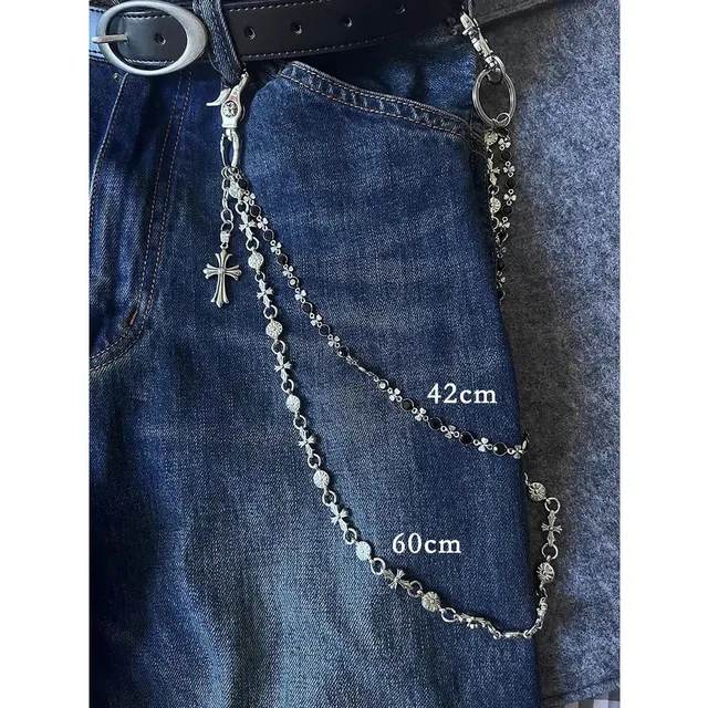 Chrome Hearts Cross Chain Belt Accessory Double Layer with Cross Charms