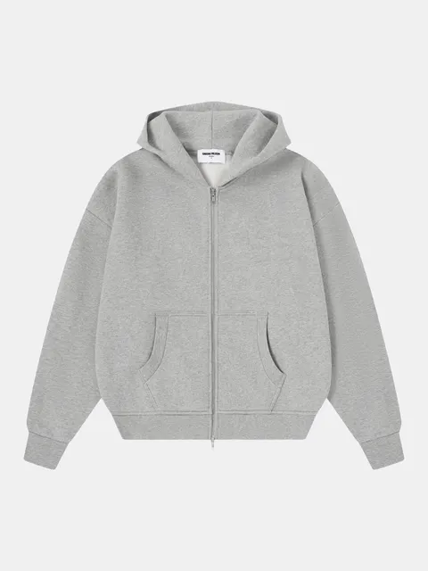 Union LA Zip-Up Hoodie Heather Grey