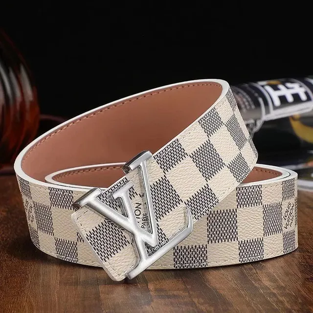 Louis Vuitton Damier Azur Belt Checkered Canvas