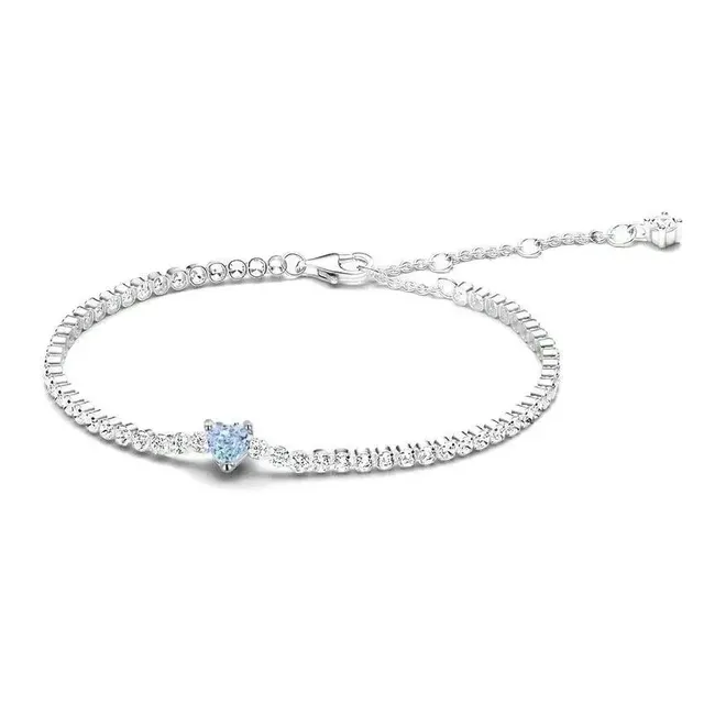 Tiffany & Co. Tiffany T Bracelet Heart Pendant with Blue Stone