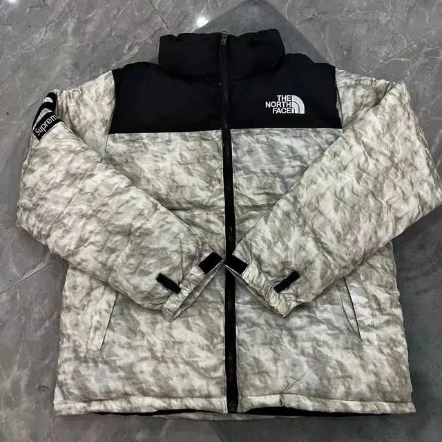 Supreme × The North Face Nuptse Jacket Marble Print