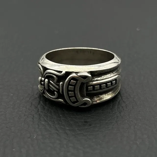 Chrome Hearts Ring Ornate Logo Band
