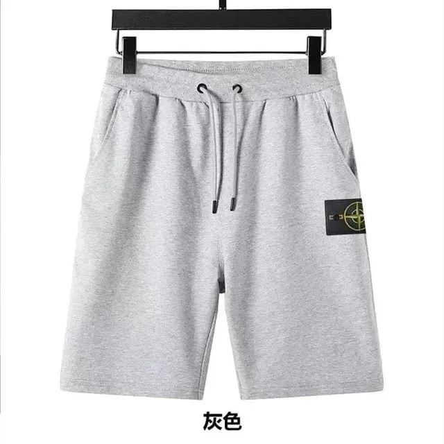 Stone Island Logo Patch Shorts Grey Heather