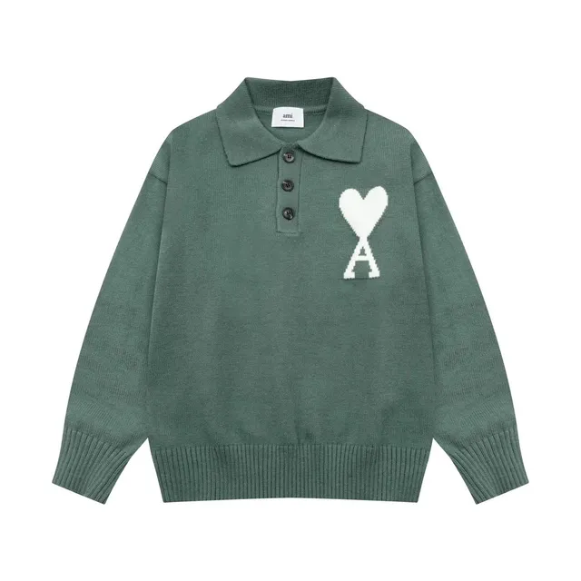 AMI Paris Polo Knit Heart Logo