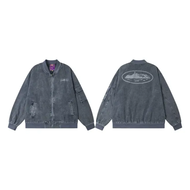 Corteiz Bomber Jacket Washed Denim