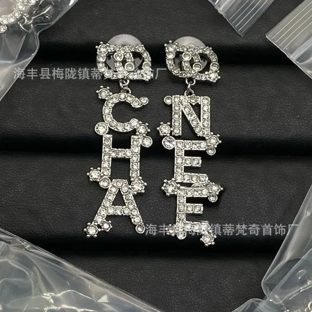 Crystal Logo Earrings CC and CHANEL Spelling