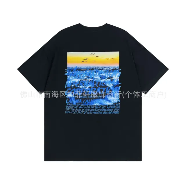 Stüssy Graphic T-Shirt Sunset Ocean Print