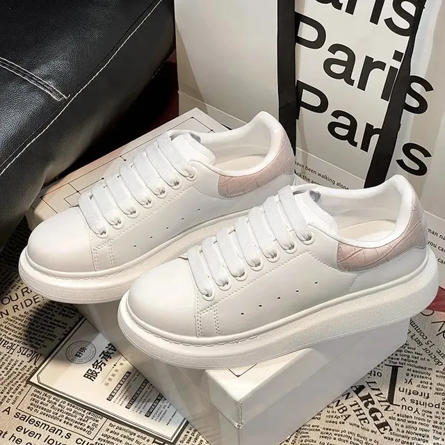 Alexander McQueen Oversized Sneaker White with Quilted Heel Tab