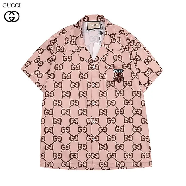 Gucci GG Print Shirt Brown Logo Pattern