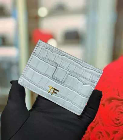 Tom Ford Card Holder Crocodile-Embossed