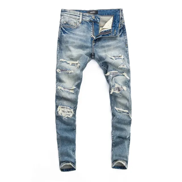 Amiri Distressed Slim Fit Jeans Destroyed Wash