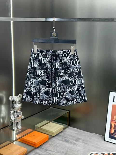 Versace Printed Shorts Baroque Logo Print