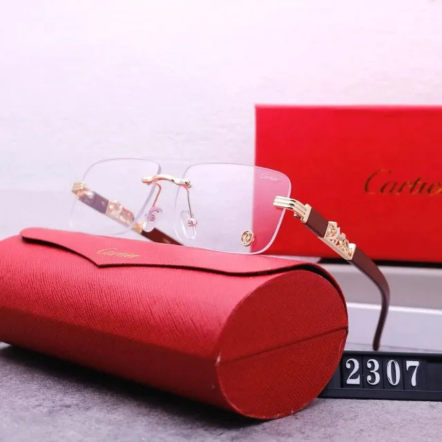Cartier Juste Un Clou Rimless Gold-tone with Brown Temples