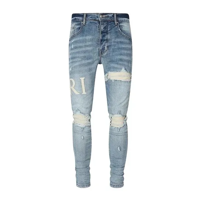 Amiri Distressed Skinny Jeans RI Logo Wash