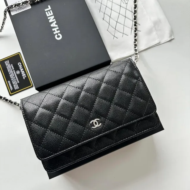 Chanel Classic Flap Wallet on Chain Quilted Caviar Leather