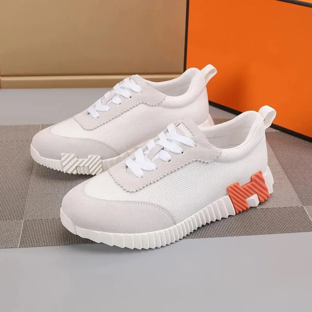 Hermès H-Boot Sneaker White with Orange H Logo