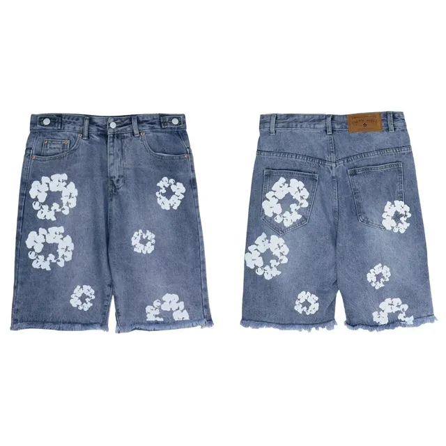 Denim Shorts Floral Print