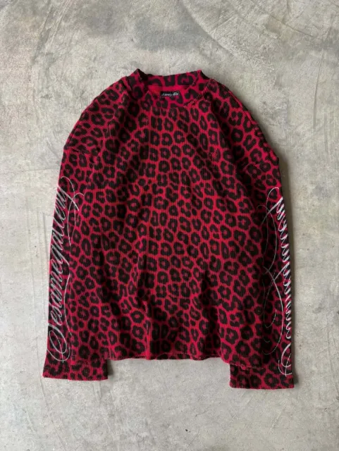 Chrome Hearts Long-Sleeve Top Leopard Print with Script Sleeve