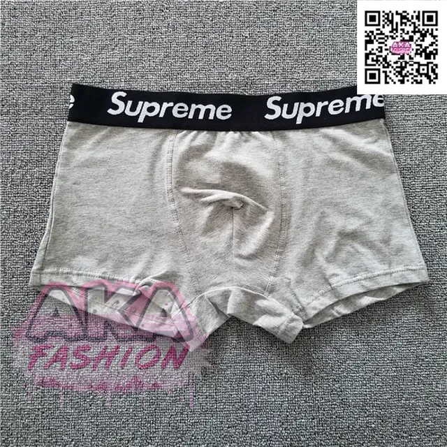 Supreme Box Logo Boxer Brief Grey with Black Waistband