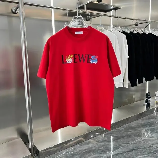 Loewe Graphic T-Shirt Embroidered Dragon Logo