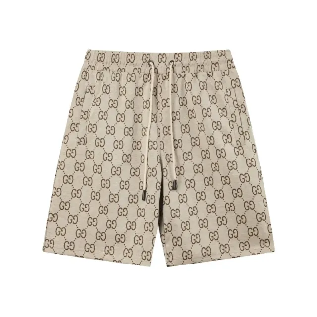 Gucci GG Monogram Shorts Beige Brown Print