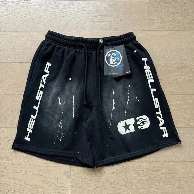 Hellstar Logo Shorts Paint Splatter