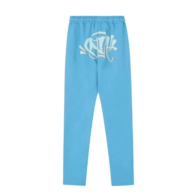 Sp5der Graffiti Logo Sweatpants Sky Blue