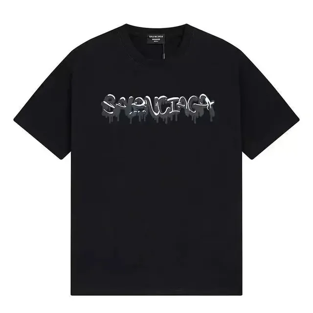 Balenciaga Logo Graphic Tee Dripping Logo