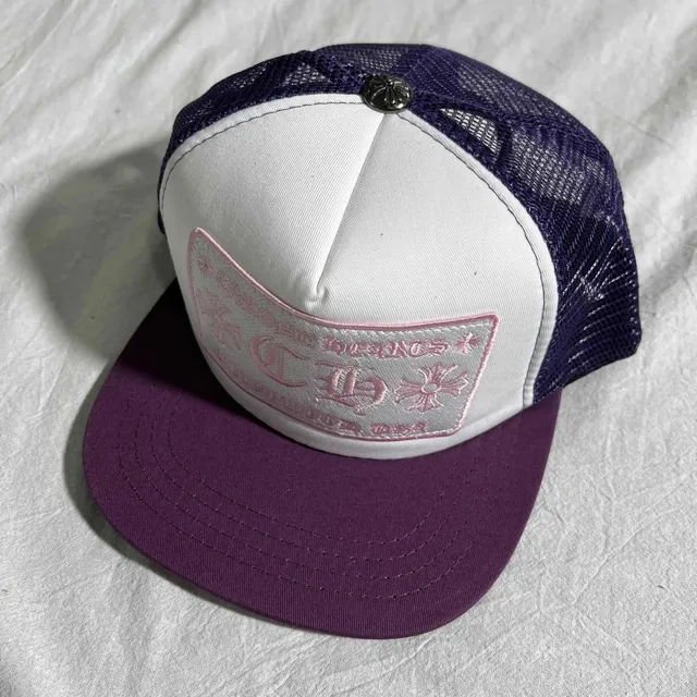Chrome Hearts Trucker Cap Pink Embroidered Logo