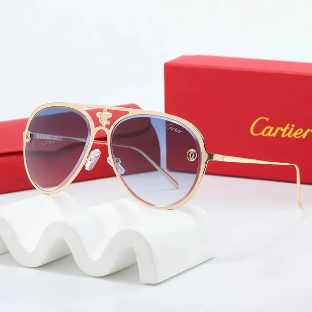 Cartier Aviator Sunglasses Gold Frame with Gradient Lens