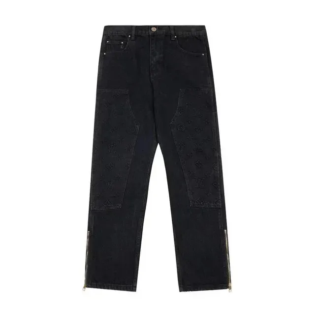 Louis Vuitton Monogram Denim Trousers Embroidered Monogram