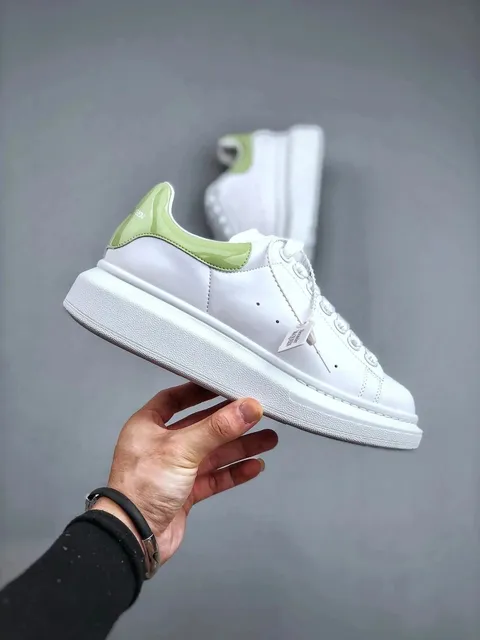 Alexander McQueen Oversized Sneaker White with Mint Green Heel Tab