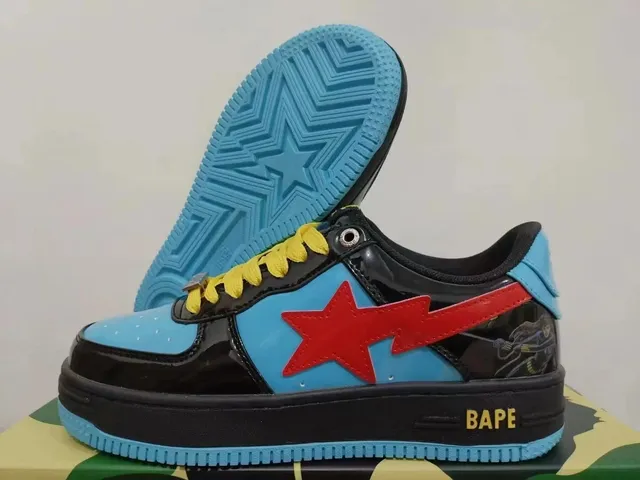 BAPE Shark Low Blue Red Star
