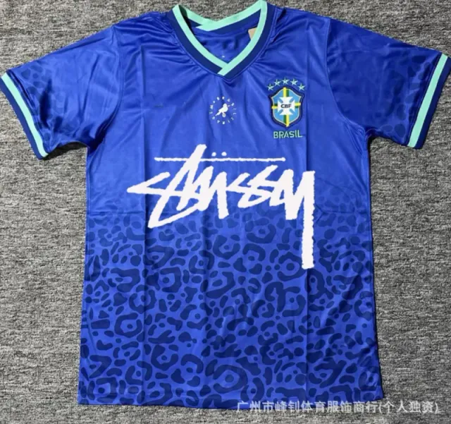 Stüssy × Nike Brazil National Team Jersey Stussy x CBF Leopard Print