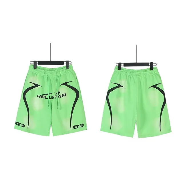Hellstar Graphic Shorts Neon Green with Black Logo