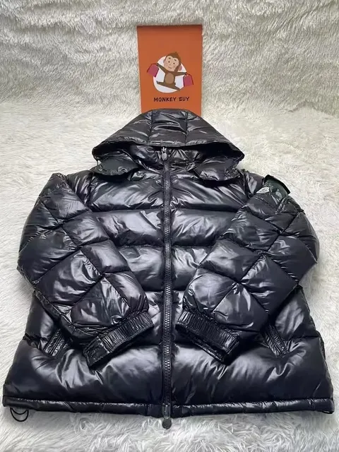 Moncler Down Jacket Shiny Quilted Hooded
