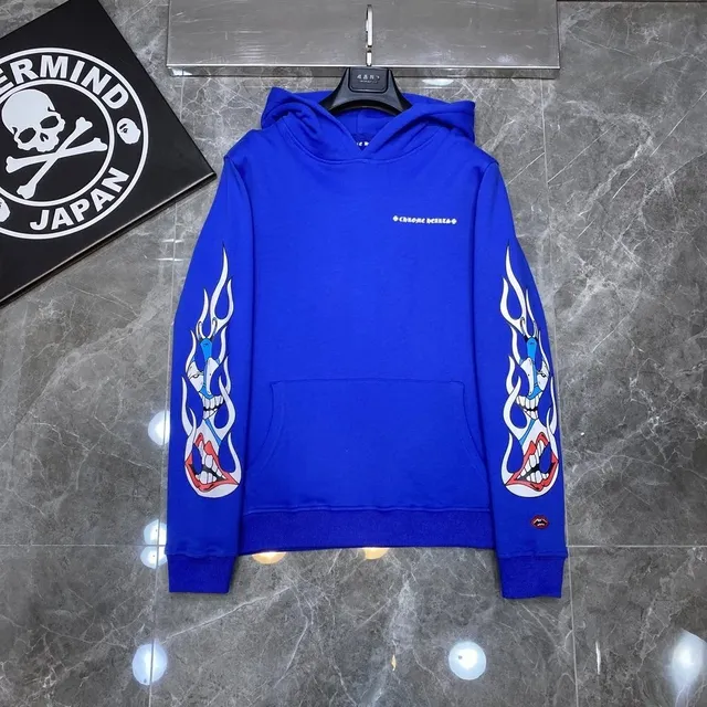 Chrome Hearts Hoodie Flame Skull Print