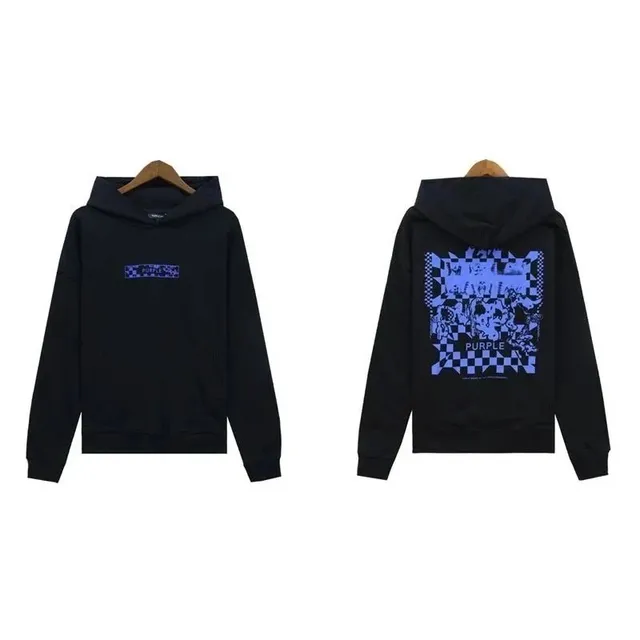 Purple Brand Hoodie Checkerboard Print