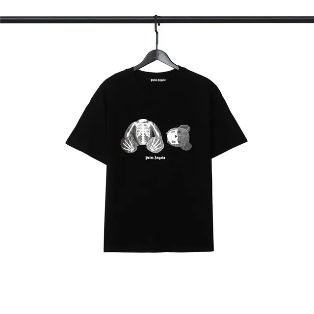 Palm Angels Graphic T-Shirt Skeleton Bear Print