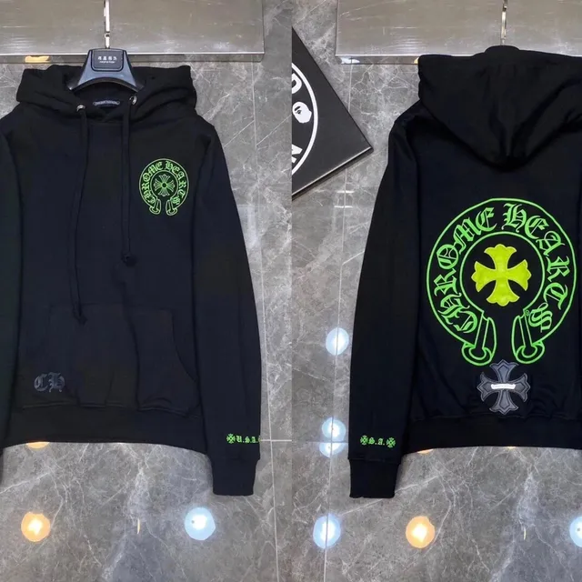 Chrome Hearts Hoodie Green Cross Logo