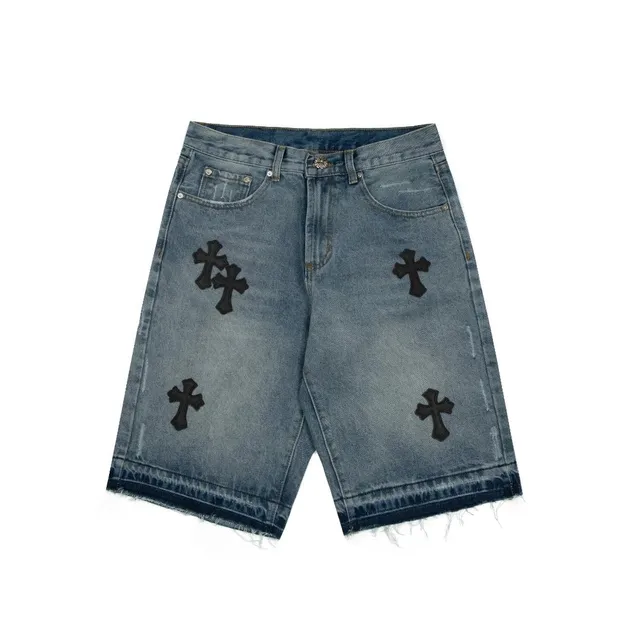Chrome Hearts Denim Shorts Cross Patch