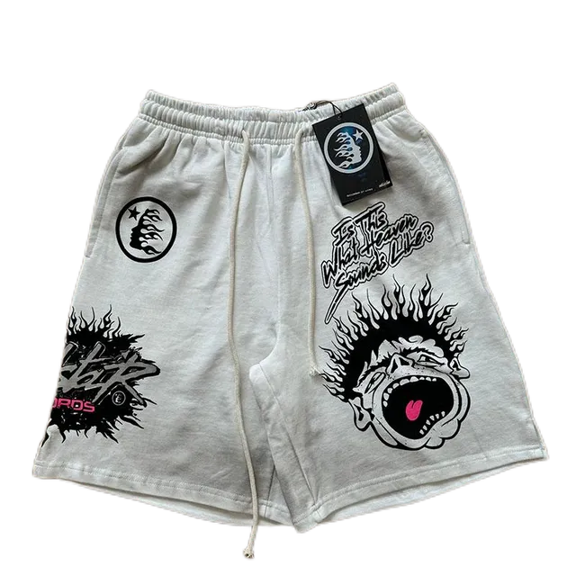 Hellstar Shorts Flame Graphic Print