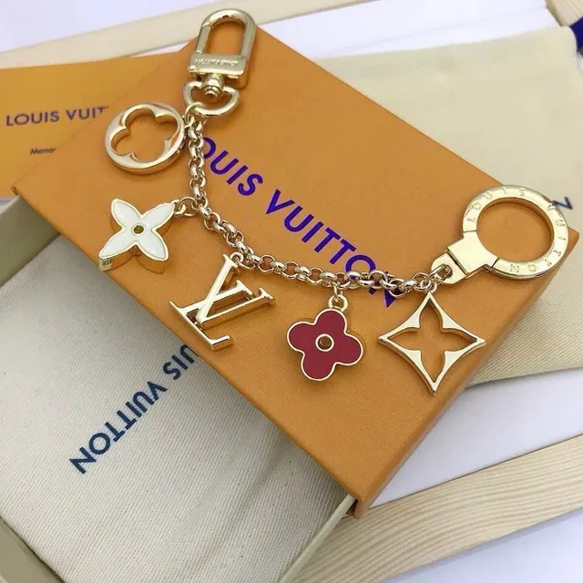 Louis Vuitton Multi Charm Keychain Flower and Monogram Charms