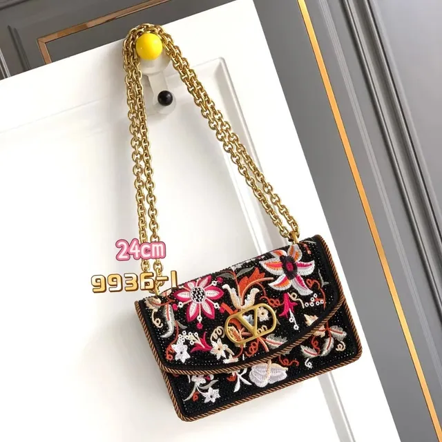 Valentino Rockstud Spike Floral Embroidered