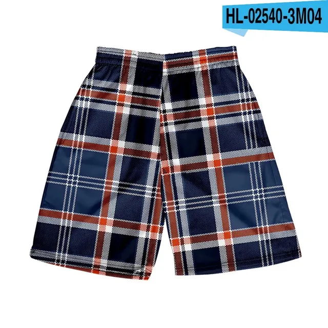 Burberry Plaid Mesh Shorts Navy Red White Check