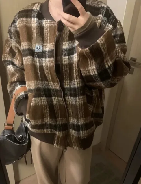 Stüssy Plaid Sherpa Jacket Brown Check