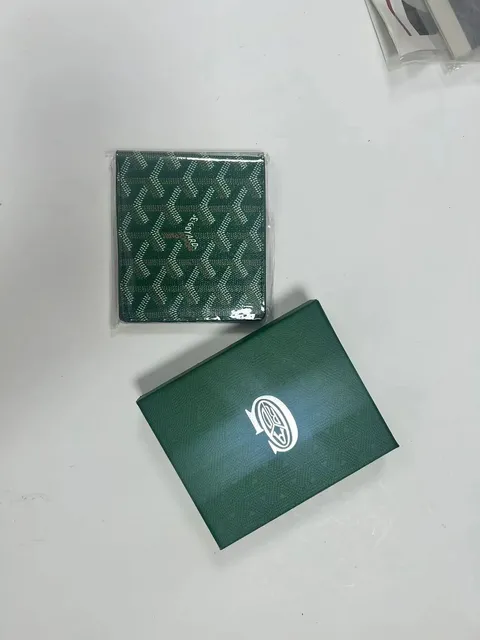Goyard Saint Louis Wallet Green Goyardine Canvas
